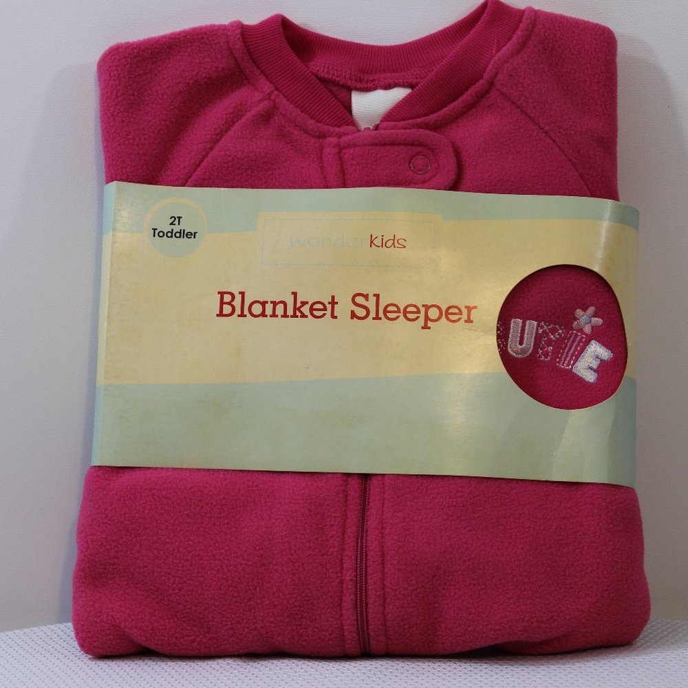 (NEW) Baby Zippered Blanket Sleeper (DARK PINK)